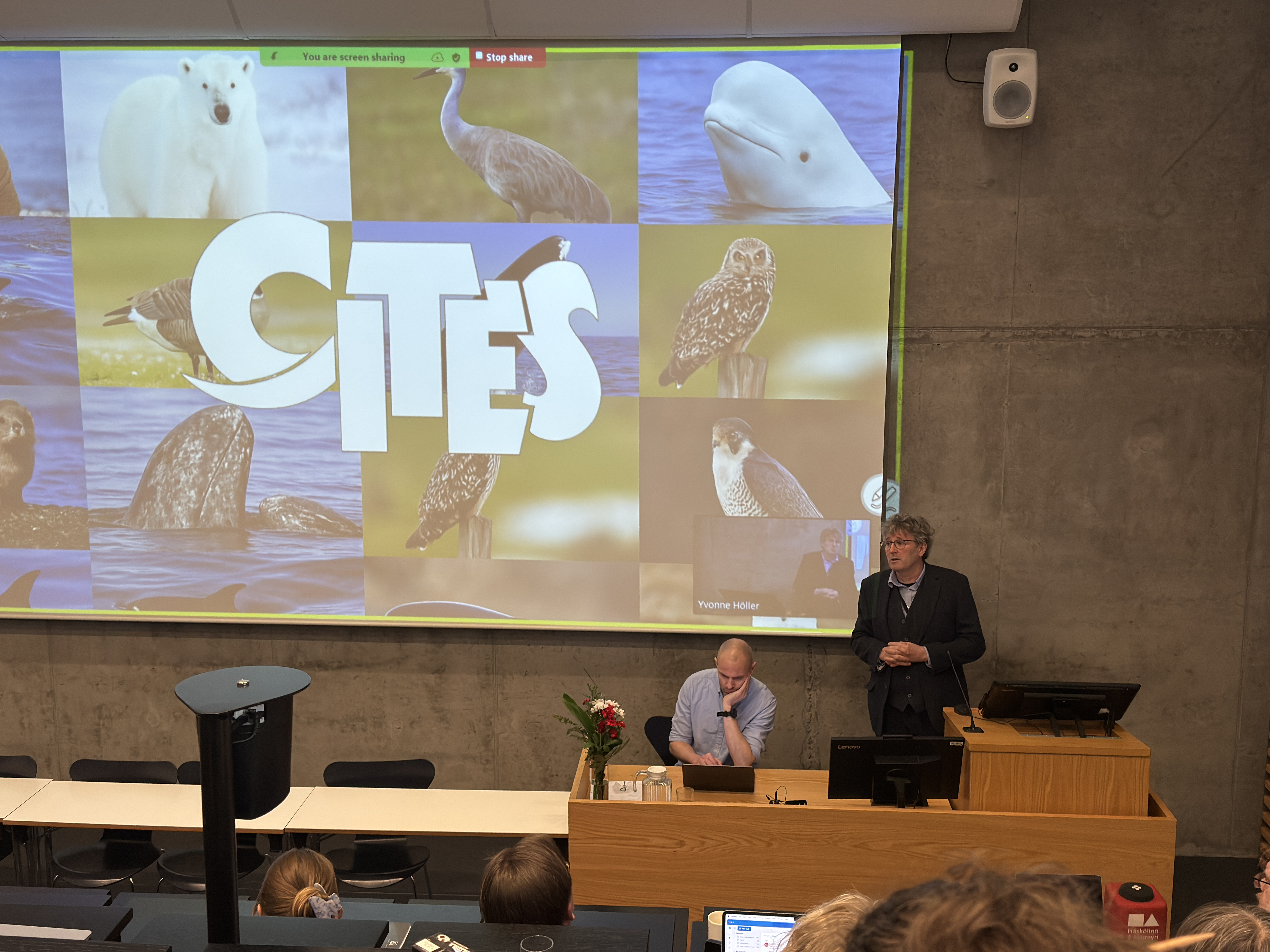 Tom Barry og Magnús Smári Smárason með erindið „Trading for Conservation: Leveraging AI to evaluate CITES’s Impact on Arctic Conservation“