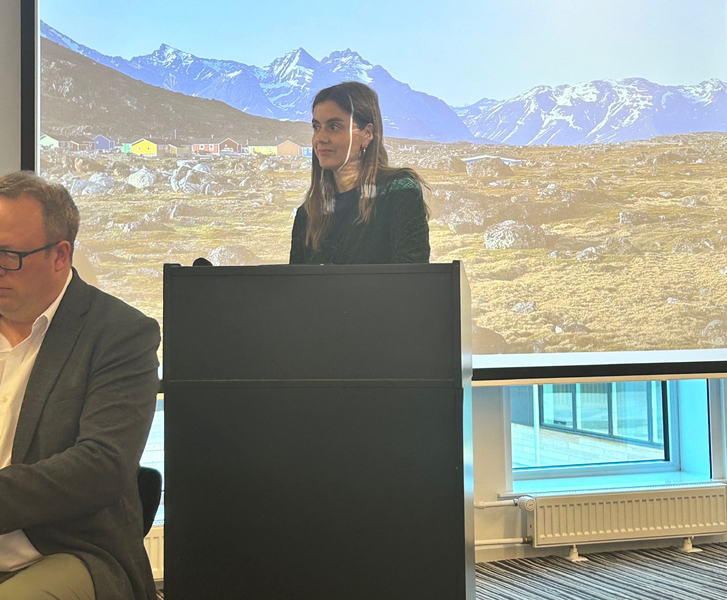 Helga Númadóttir presenting at the Polar Law Symposium in Nuuk, Greenland