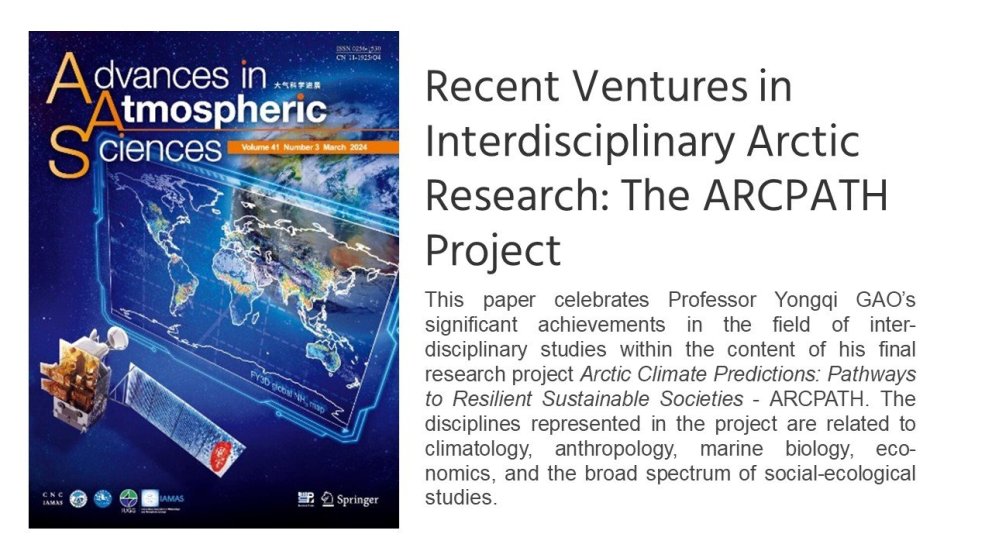 Ný grein: Recent Ventures in Interdisciplinary Arctic Research: The ARCPATH Project