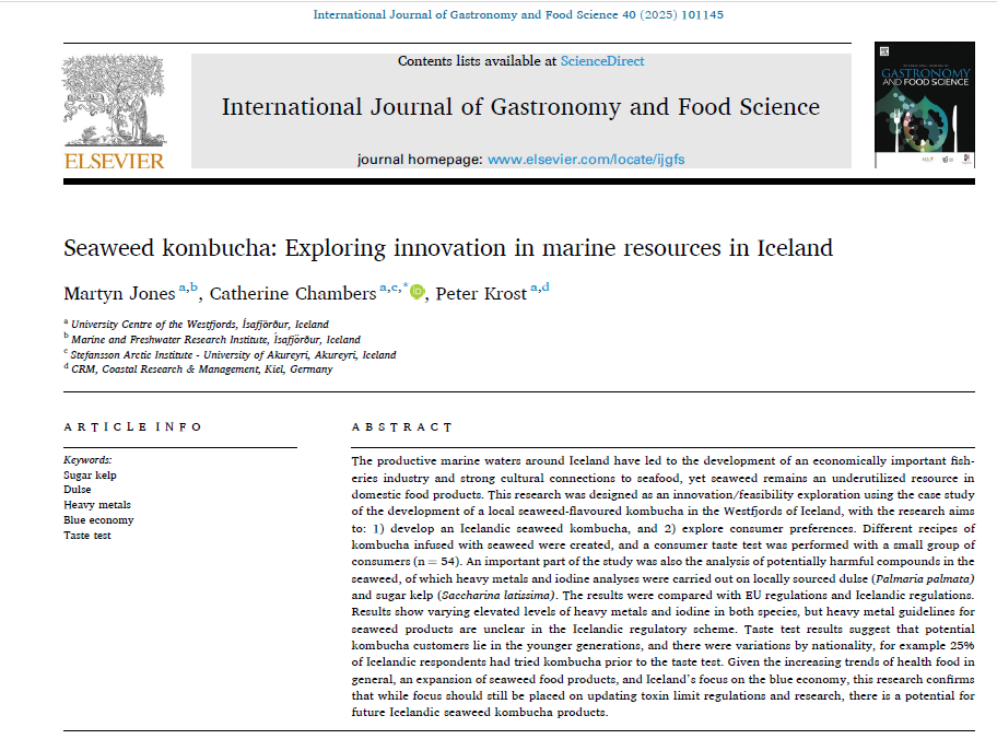 Catherine Chambers Co-Author of a New Paper in the International Journal of Gastronomy and Food Scie…