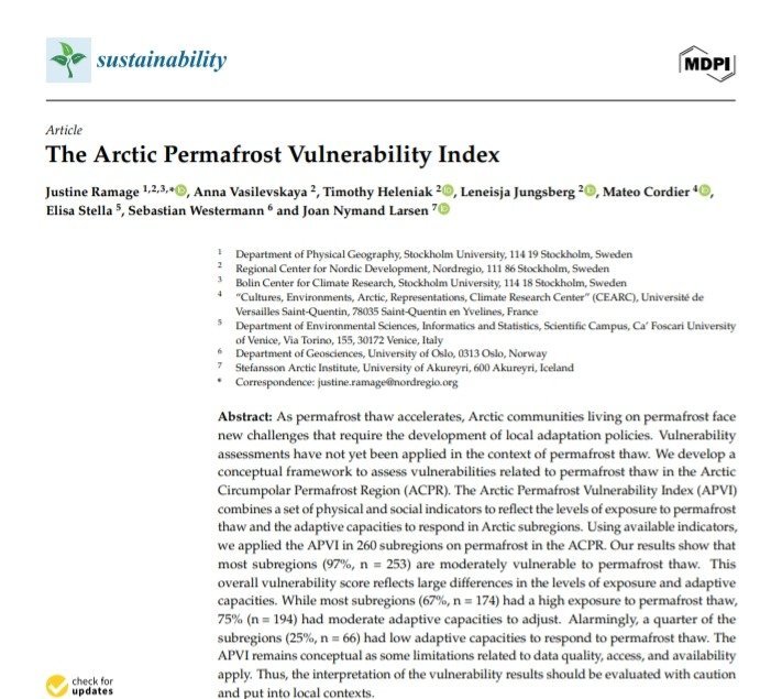 New Publication Connected to Nunataryuk and ILLUQ Co-Authored by Joan Nymand Larsen