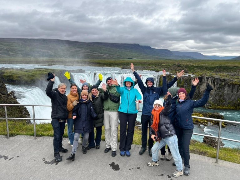 ICEBERG researchers at Goðafoss, Iceland. Photo: Apostolos Papakonstantinou