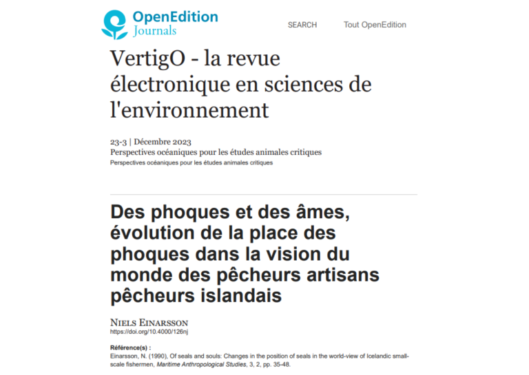 New Edition of an Article by Níels Einarsson Published in French
