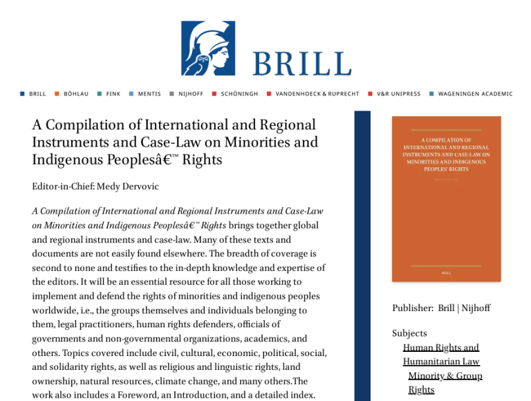 A Compilation of International and Regional Instruments and Case-Law on Minorities and Indigenous Pe&hellip;